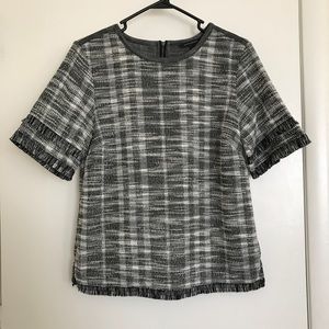 NWOT Banana Republic Tweed Fringe Top